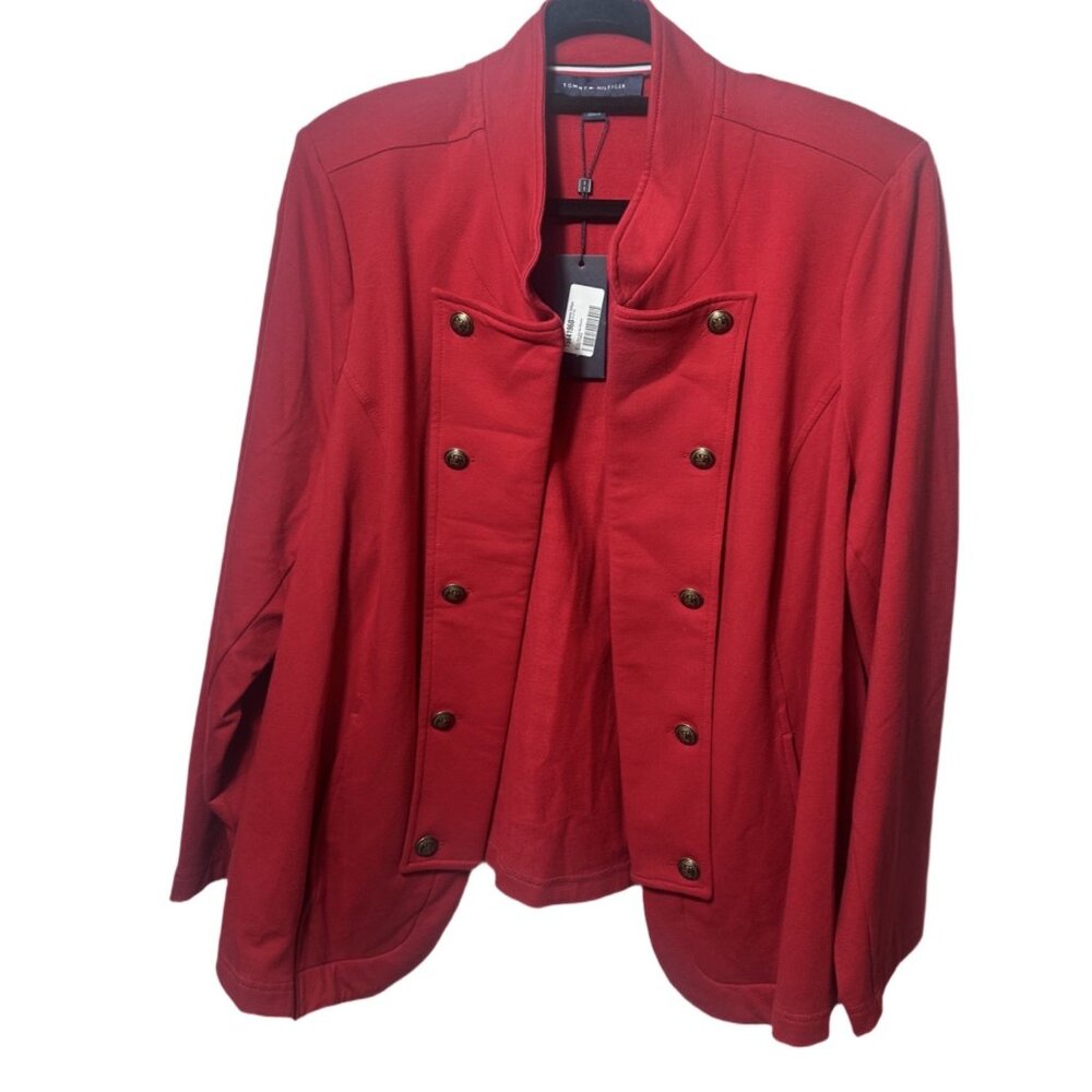 NWT Tommy Hilfiger Women’s Military Band Jacket Blazer Red Size 2X - Picture 2 of 5